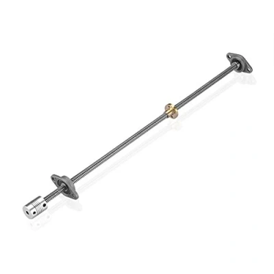 Immagine di S SIENOC 350mm 3D Stampante T8 8mm Trapezoidale Piombo Screw Set con + Dado Di Rame Albero Accoppiamento Cuscinetto Orizzontale (Typ 3, 1Set, 350mm)