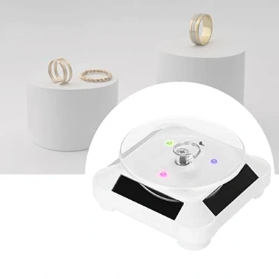 Immagine di Espositore Rotante, Supporto Solare a 360 Gradi Piattaforma Girevole Piatto Rotante Elettrico Display Base Per Gioielli Orologio Telefono