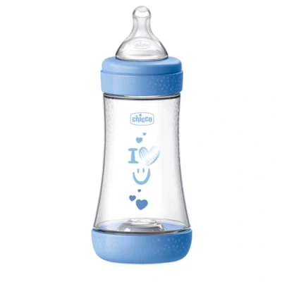 Immagine di Chicco Perfect 5 Flacone Anti Colic da 240 ml, Flusso Medio, per Bambini 2 m+, Ciuccio in Silicone, Bottiglia l&#039;Alimentazione Biberon ml con Sistema Intui Flow