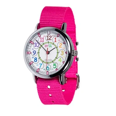 Immagine di EasyRead Time Teacher ERW COL 24 Orologio con quadrante arcobaleno, ore, rosa, 1