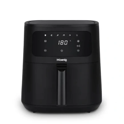 Immagine di H.Koenig Friggitrice ad aria FRY840, Capacità 4L, Cucina fino a 6 persone, Regolabile 80 200C, 5 Modalità di cottura, Timer 60min, Programmi, Display touch screen