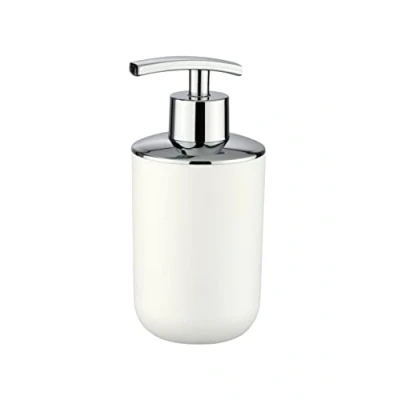 Immagine di Wenko Dispenser di Sapone Brasil, riempibile, per Il Bagno e la Cucina, in plastica infrangibile, Senza BPA, capacità: 320ml, 7,3x16,5x9cm, Bianco