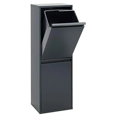 Immagine di Arregui Basic CR204 B Pattumiera Differenziata 2 Scomparti 2X 17L (34L) Contenitore in Acciaio da Interno Mobile per Raccolta Cestino Spazzatura Cucina e Ufficio Antracite