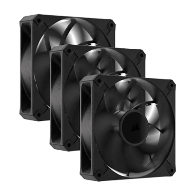 Immagine di CORSAIR RS120 MAX Ventole PWM a Spessore Maggiorato da 120 mm Pressione Statica Elevata Struttura Polimerica Ai Cristalli Liquidi Confezione Tre Unità Nero