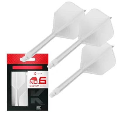 Immagine di Target Darts K Flex Integrated Dart Flight And Shaft, N.6 Bianco (Medio) Confezione da 3 N.6, voli per Freccette e Stelo di precisione 2 in 1