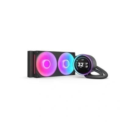 Immagine di NZXT Kraken Elite 240 RGB Raffreddatore a liquido per CPU AIO Radiatore da mm Ventola core F240 LCD IPS 2,72 personalizzabile LGA 1700, 1200/115X, 1851 AM5, AM4 Nero