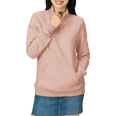 Immagine di Amazon Essentials Top in Pile con Cerniera a Un Quarto Maniche Lunghe (Disponibile Taglie Forti) Donna, Rosa Chiaro, XXL