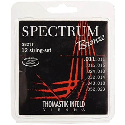 Immagine di Thomastik Corde per Chitarra Acustica Spectrum Bronze Series senza nichel set SB211 12 string light .011 .052