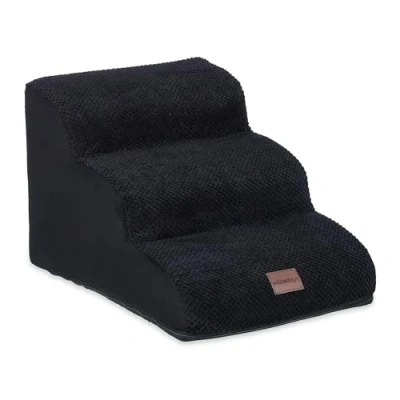 Immagine di Relaxdays Scaletta a 3 Gradini per Cani Piccoli e Gatti, Salire Scendere dal Letto Divano, HLP: 33x41x54 cm, Nero, PU