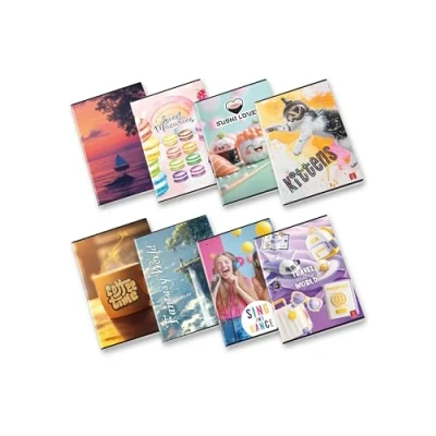 Immagine di Pigna, Maxi Quaderno Assortimento Ragazze, f.to A4 21x29,7 cm., pagine 80 + risguardo, carta g/m², interno 0C, Righe per Medie e Superiori, Copertine Assortite, 10 pezzi