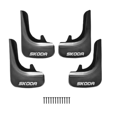 Immagine di accessorypart Compatibile con Skoda Kamiq 2019 2024 Parafanghi Anteriori e Posteriori Set del Veicolo 4 Pezzi Nero
