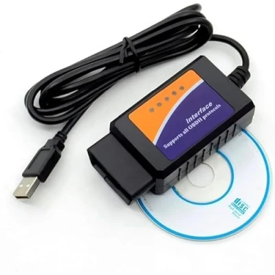 Immagine di Alchiauto ELM 327 USB OBD2 V1.5 Diagnostic Cable Interface Scanner