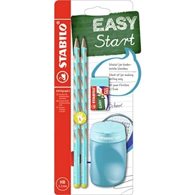 Immagine di School Set STABILO EASYgraph S in Azzurro per Mancini con Gomma + Temperino