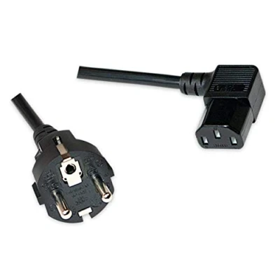 Immagine di odedo® cavo di alimentazione da 3 metri con presa Schuko ad angolo retto, C13/IEC13 2, angolato per apparecchi a freddo, testato VDE, 10 A, 250 V