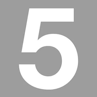 Immagine di Adesivo con numero 5 di colore bianco, altezza 10 cm, casa autoadesivo, da incollare, per esterni, cassetta delle lettere, porta I resistente alle intemperie, kfz_674_5