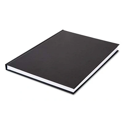 Immagine di Honsell Blocco, Formato DIN A4 Verticale, 96 Fogli, 110 g/m², Copertina Rigida Nera, Carta da Disegno Pura, acidi, Resistente all&#039;invecchiamento, Nero/Bianco