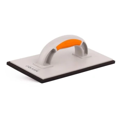 Immagine di Mivos Frattazzo in Plastica per Piastrelle/Fughe 280 x 140 8 mm Frattone con Rivestimento Gomma Cellulosa Nera da Cazzuola Muratori e Piastrelle