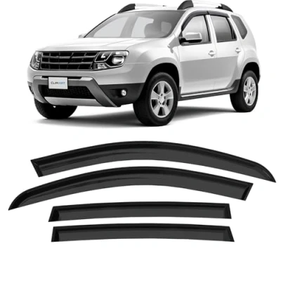 Immagine di CLIM ART deflettori Auto per/Compatibile con Dacia Duster 2010 2017 deflettore Auto, Aria, sopraelevati, 4 Pezzi,Scuro