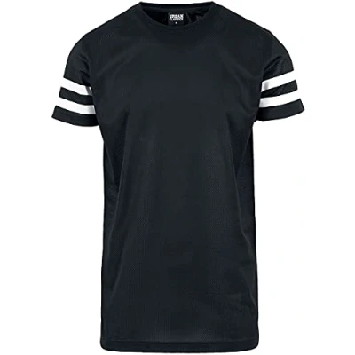 Immagine di Urban Classics Stripe Mesh Tee, Maglietta a Maniche Corte, Uomo, Nero (Blk/Wht 50), M