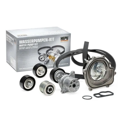 Immagine di HEPU PK15130 Pompa acqua + Kit cinghia Poly V non inseribile, senza bypass depressione MERCEDES BENZ: Classe C Sedan, T modell