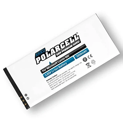 Immagine di PolarCell Batteria di Ricambio per Microsoft Lumia 950 Dual Sim RM 1104 1105 1106 1118 sostituisce Originale BV T5E 3200mAh Forte