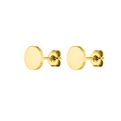 Immagine di PURELEI® orecchini Coin (oro, argento), a lobo da donna e uomo in acciaio inossidabile, Piccoli rotondi unisex resistenti, diametro 7,5 mm (Oro)
