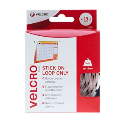 Immagine di VELCRO Brand Nastro femmina adesivo 19mm x 125 Bianco