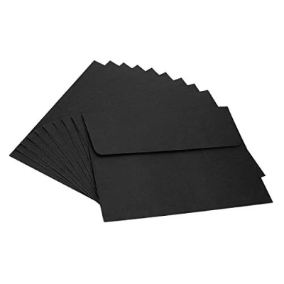 Immagine di 10 buste formato A4, in carta kraft, portadocumenti, cartelle per progetti e relazioni, colore nero, confezione da