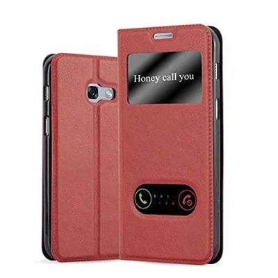 Immagine di Cadorabo Custodia Libro per Samsung Galaxy A3 2017 in ROSSO ZAFFERANO con Funzione Stand e Chiusura Magnetica Portafoglio Cover Case Wallet Book Etui Protezione