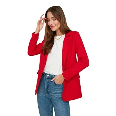 Immagine di Trendyol Rossi Giacca Blazer con Bottone, Colore: Rosso, 46 Donna