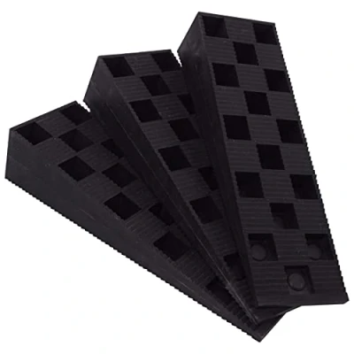 Immagine di SKIR&#039;CO (20 pezzi) Cunei a Coste in Plastica Nera 149 x 45 30 mm per Livellamento e Spaziatura,