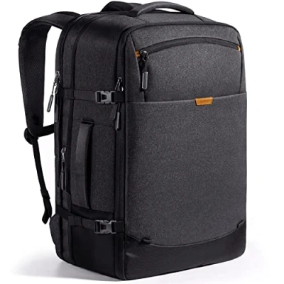 Immagine di Inateck 38.5 46.2L Zaino Viaggio Espandibile aereo bagaglio a mano, Uomo e Donna Cabina PC compatibile con 15.6&quot; laptop, resistente agli spruzzi, Nero