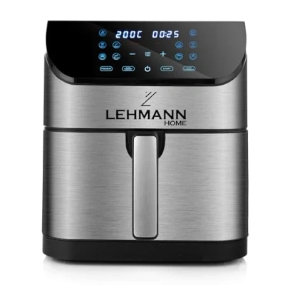 Immagine di Lehmann friggitrice ad aria calda XXL 1800 W, 8L con fino a 10 programmi, touch screen LED digitale, regolazione della temperatura 76 200C,