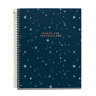 Immagine di Miquelrius Quaderno A5 (148 x 210 mm), Righe orizzontali 7 mm, 120 Fogli da 70 g/m², Copertina in cartone, 4 strisce colorate, Spirale, Collezione Midnight Secrets