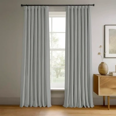 Immagine di HPD Half Price Drapes VPCH 160401 96 Tende oscuranti in velluto per camera da letto, 50 x (1 pannello), colore grigio riflesso