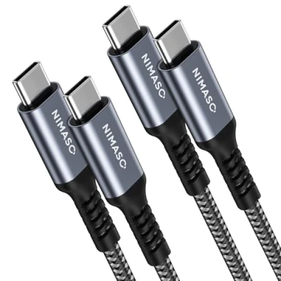 Immagine di NIMASO Cavo USB C a (2 Pezzi:2M+2M),Cavo Type 60W 20V/3A PD Ricarica Rapida Nylon Braided per Galaxy S20 S10 S9,Huawei P30 P20,Google Pixel 3a XL,iPad Mini6,Pro 2021,MacBook PRO,dell XPS15