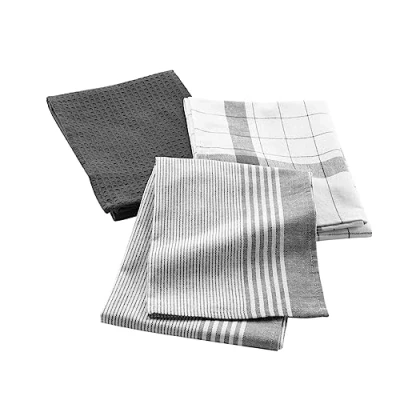 Immagine di Douceur d&#039;Intérieur Vibrato 3 Canovacci, 50 x 70 cm, Antracite, Cotone Intrecciato