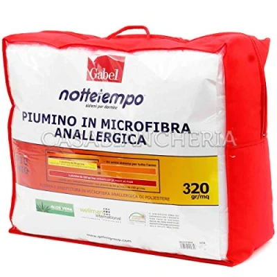 Immagine di Gabel Nottetempo Piumino Matrimoniale Microfibra Caldissimo, 320 gr/mq, Poliestere, Bianco, 205x250x2 cm