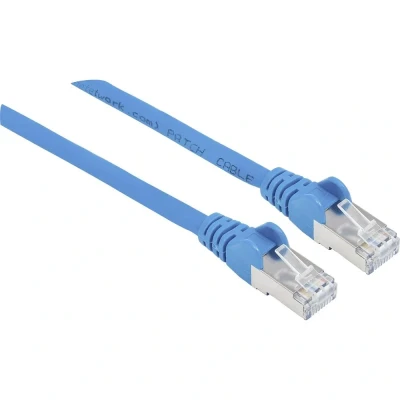 Immagine di Intellinet 350792 RJ45 cavo di rete, patch CAT 6A S/FTP 15.00 m Blu Schermatura a fogli, intrecciata, Privo alogeni 1 pz.
