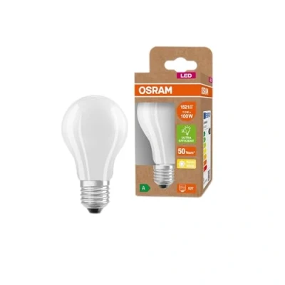 Immagine di OSRAM LED a risparmio energetico, lampadina smerigliata, E27, bianco caldo (3000K), 7,2 watt, sostituisce la da 100W, altamente efficiente e confezione 6