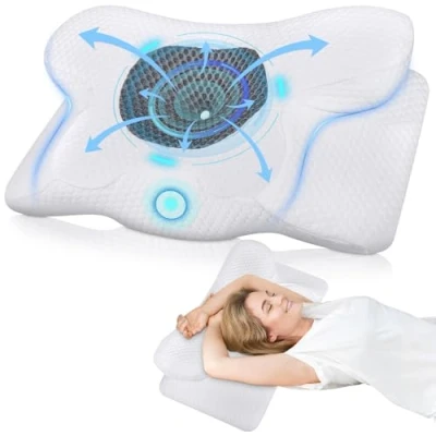 Immagine di TEGOVE Cuscino Cervicale per Dormire,Cuscino in Memory Foam Ortopedico Dolore al Collo Ergonomico Migliorare La Qualità Del Sonno,60 X 34 13CM
