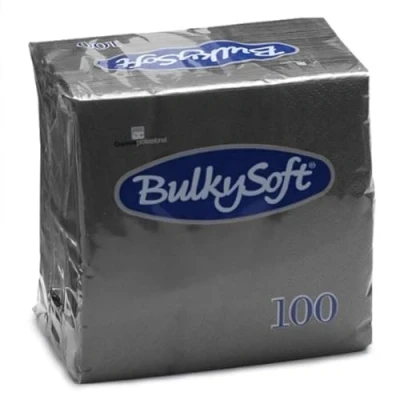 Immagine di BulkySoft Tovaglioli a 2 veli, confezione da 100, colore: Nero