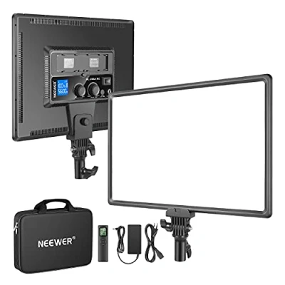 Immagine di NEEWER NL288 Pannello Luce per Video LED + Telecomando 2.4G e Adattatore, 45W 4800Lux 3200K 5600K CRI97+ Luminoso Bicolore Dimmerabile Foto Live Stream Game Chiamate Zoom (Senza Batteria)