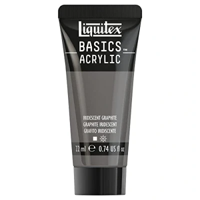 Immagine di LIQUITEX 8870506​ Basics, Pittura Acrilica, Pigmenti per Artisti Monopigmentati, Resistente alla Luce, Durevole nel Tempo, Finitura Satinata, Tubetti da 22 ml, Grafite Iridescente