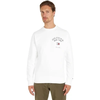 Immagine di Tommy Hilfiger WCC Arched Varsity Sweatshirt MW0MW33643 Felpe, Bianco (White), L Uomo