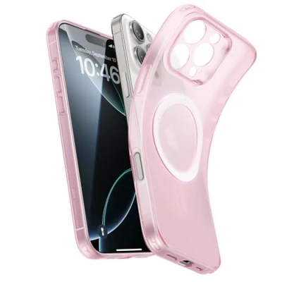 Immagine di ESR Cover per iPhone 16 Pro Max, Compatibile con MagSafe, Protezione della fotocamera, Resistente all&#039;ingiallimento e ai graffi, Custodia antiurto magnetica sottile, Serie Zero, Rosa Opaco