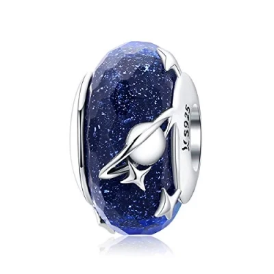 Immagine di Ciondolo in vetro di Murano e argento Sterling per braccialetti Pandora Argento, colore: a forma stelle., cod. C1154