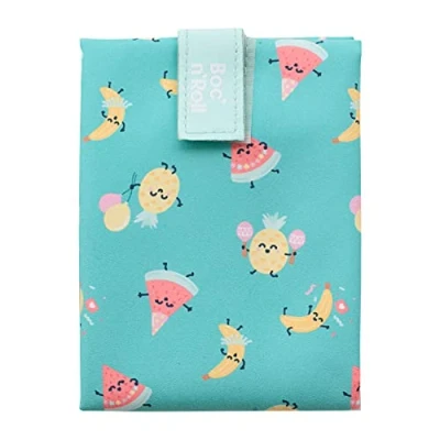 Immagine di Roll’Eat ® Boc&#039;n&#039;Roll Mr. Wonderful Borsa merenda porta snack, riutilizzabile ed ecologico senza BPA, Fruits