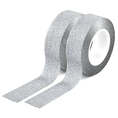 Immagine di Youzings Set di 2 nastri washi Masking in colore argento, nastro adesivo