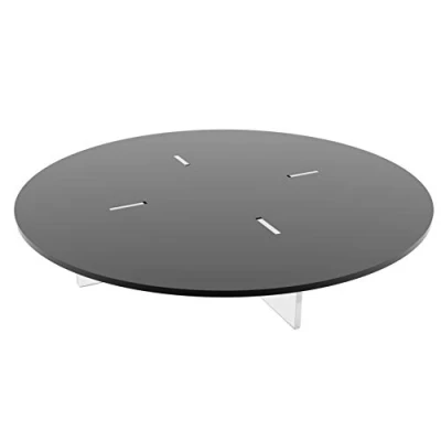 Immagine di Danieli Alzatina in Acrilico con Ripiano Nero per Dolci, Frutta e Buffet Espositori Trasparente (1 pz Altezza 6 cm BLACK)
